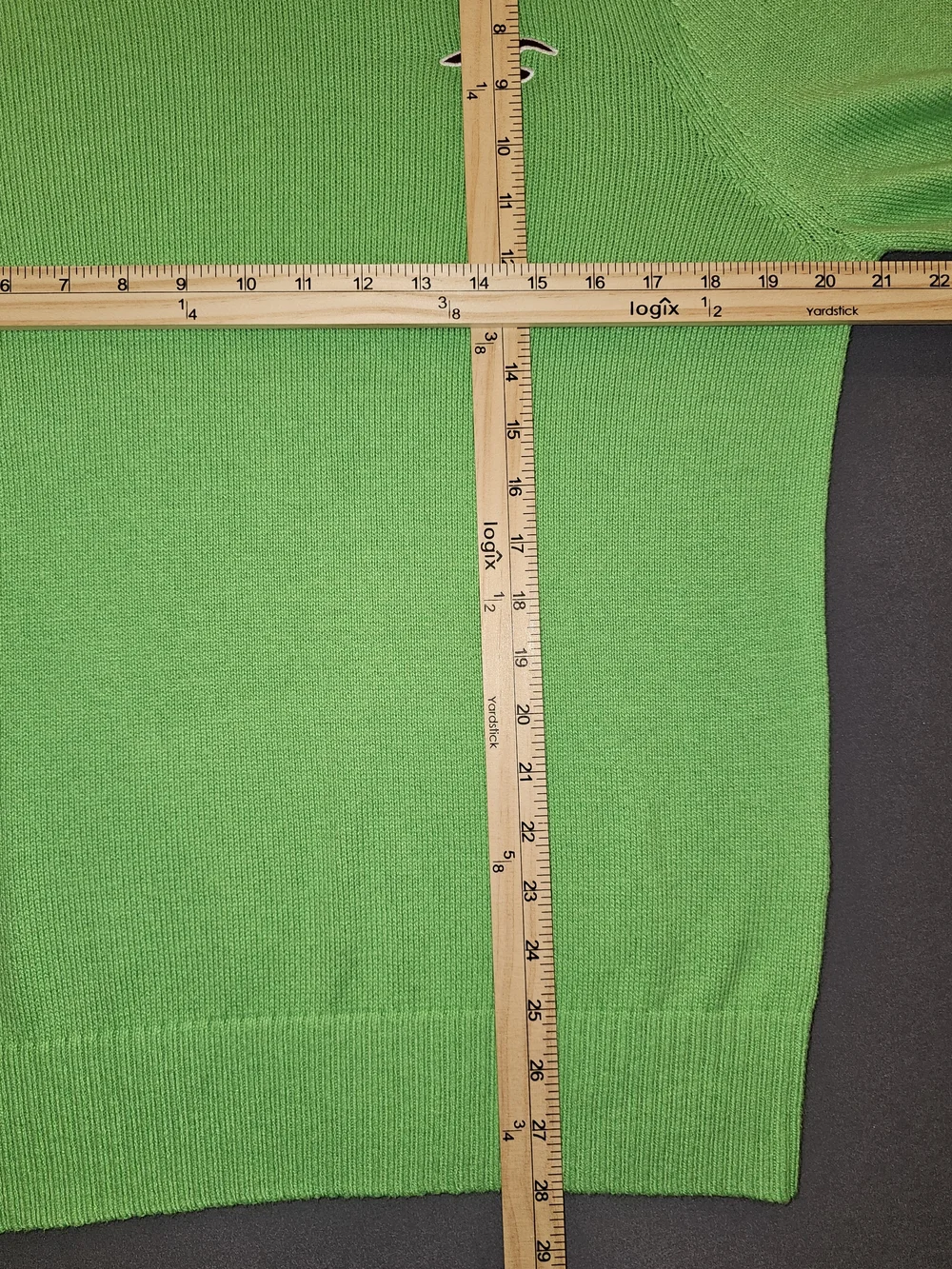 Hollister VTG Y2K Men's Vibrant Lime Green V-Neck Sweater - Size XL - Picture 3 of 5